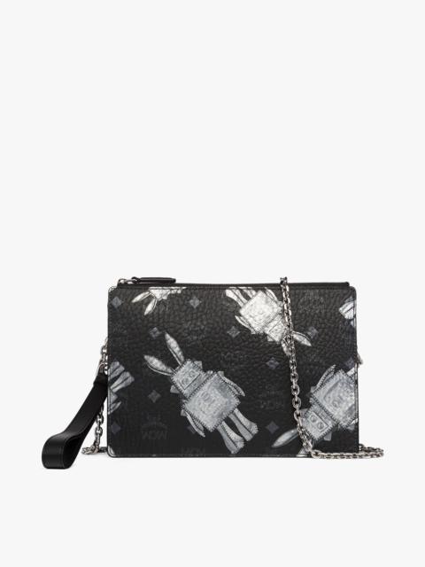 Wristlet Standing Pouch With Chain Strap in Rabot Visetos