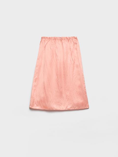 Washed satin skirt