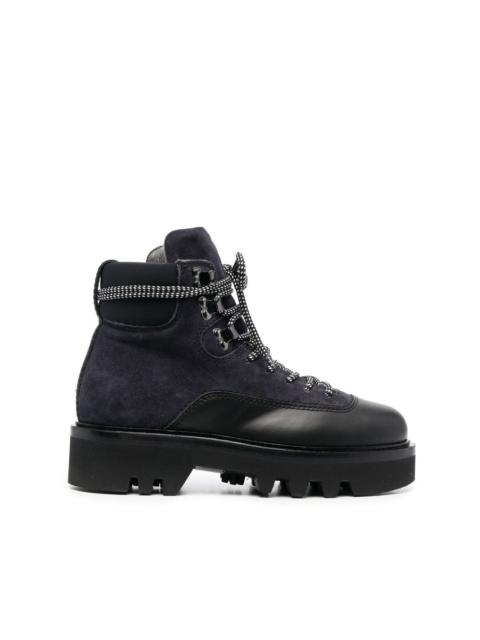 panelled lace-up boots