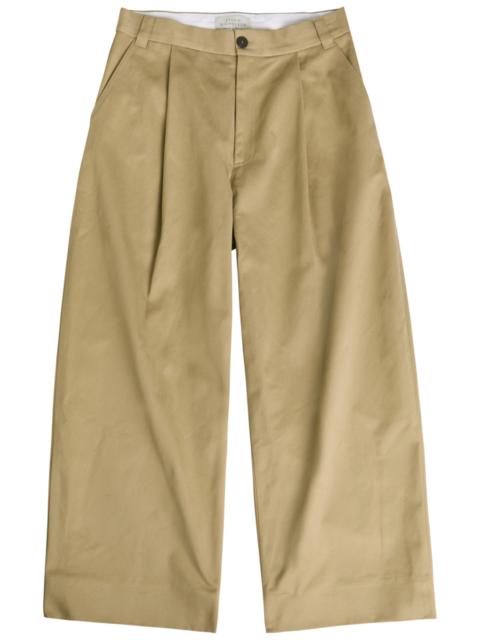 Studio Nicholson Peached Pleated Wide-leg Cotton-twill Trousers