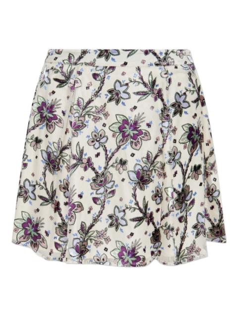 floral-print A-line skirt