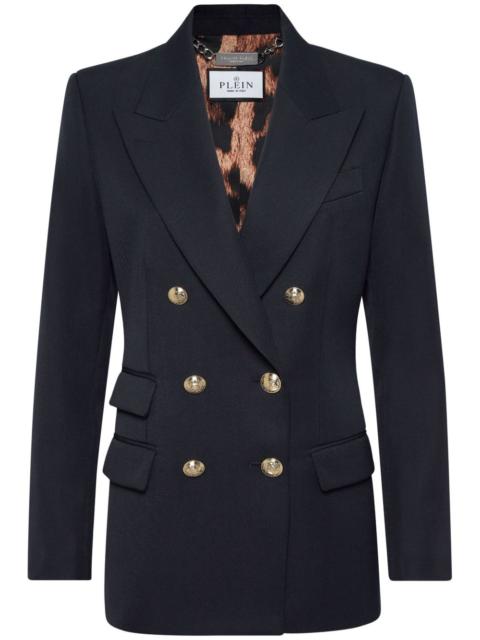 Marine-fit wool blazer