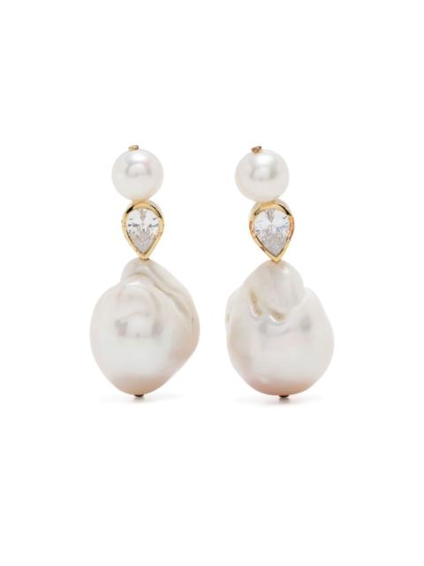 Pulp pearl drop earrings