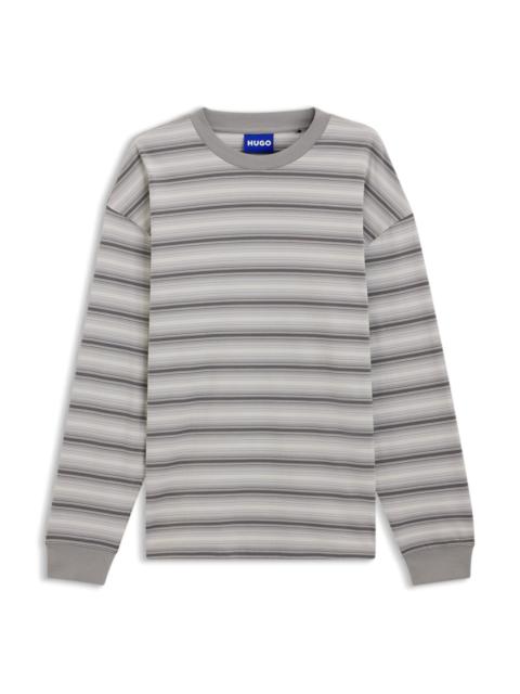 LOOSE-FIT COTTON T-SHIRT WITH HORIZONTAL STRIPES