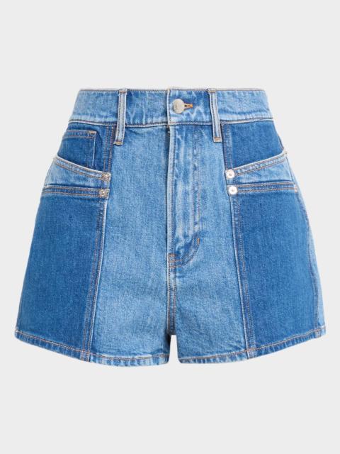 Elijah Color-Block Denim Shorts