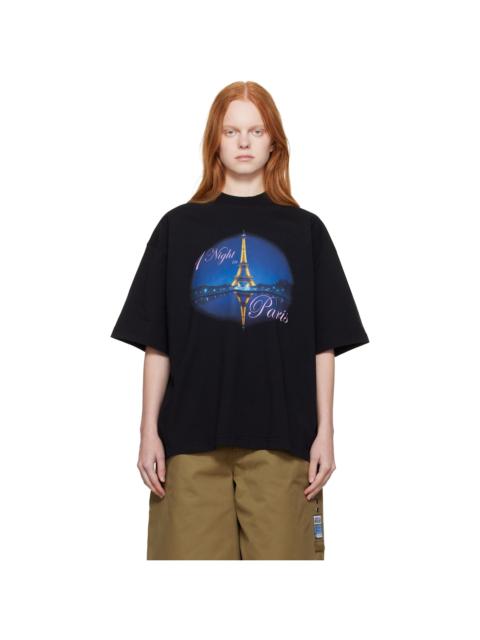 Black 'Night In Paris' Oversized T-shirt
