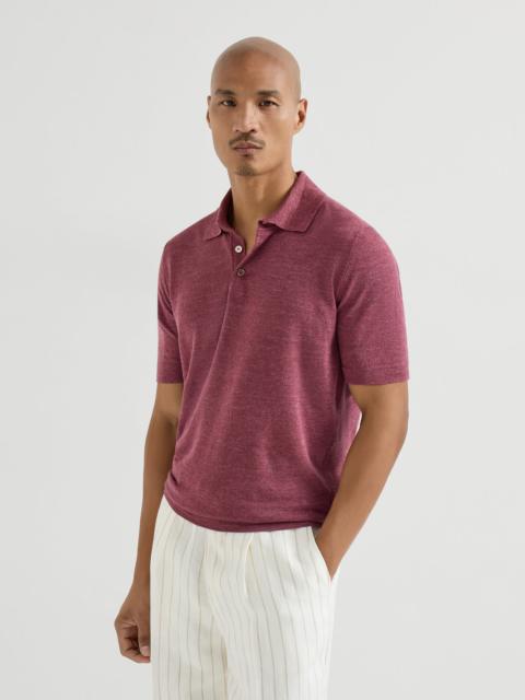 Linen and cotton knit polo