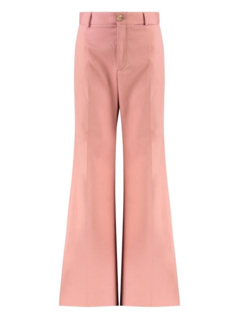 buttoned flared trousers