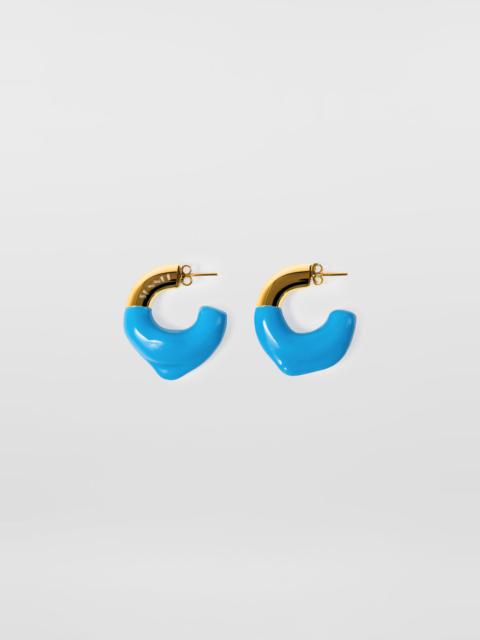 SMALL RUBBERIZED EARRINGS GOLD / light blue