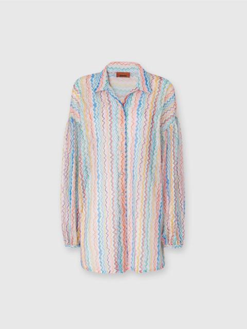 Oversized shirt with puffed sleeves