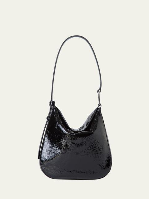 Anna Lacquered Leather Small Hobo Bag