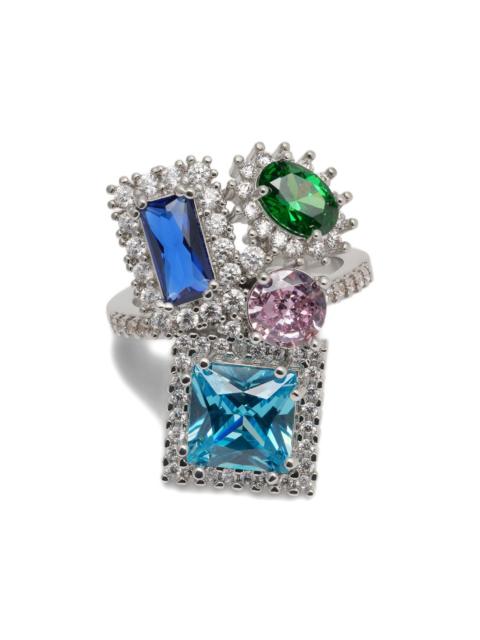 stone-embellished cluster ring