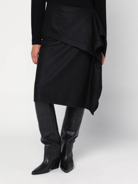 Asymmetric black skirt with basque