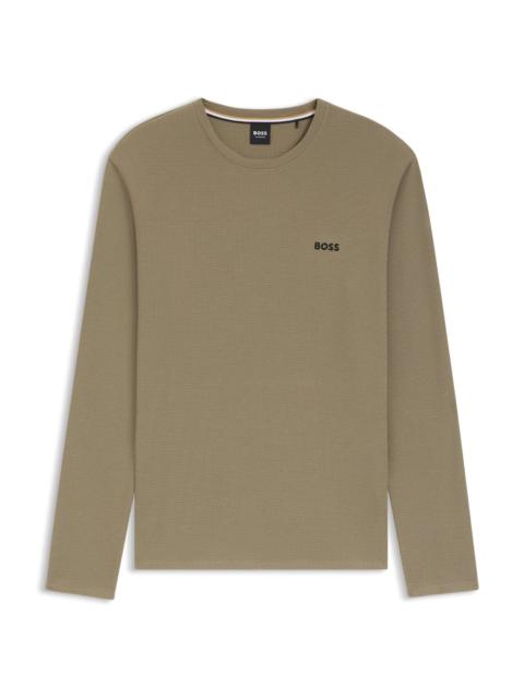 EMBROIDERED-LOGO PYJAMA T-SHIRT IN A COTTON BLEND