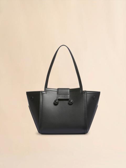 BLACK LEATHER MINI RIVIERA BAG