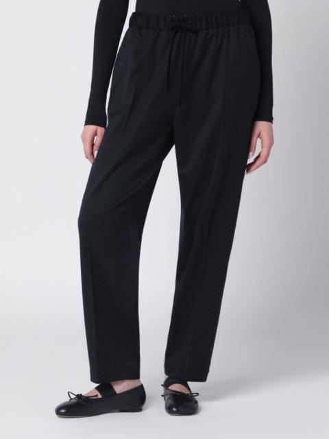 Black wool-blend trousers