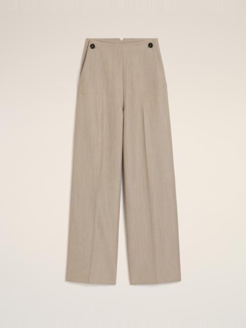 BEIGE NEW WOOL SAILOR TROUSERS