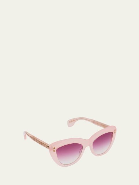 24K Gold & Acetate Cat-Eye Sunglasses