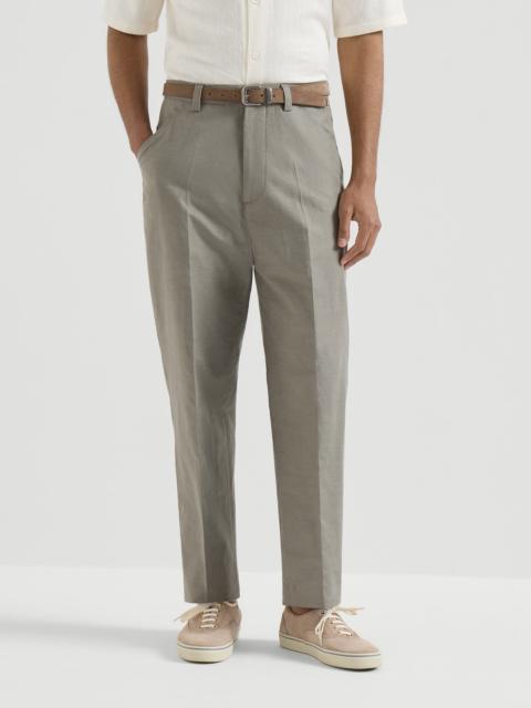 Cotton and linen panama trousers