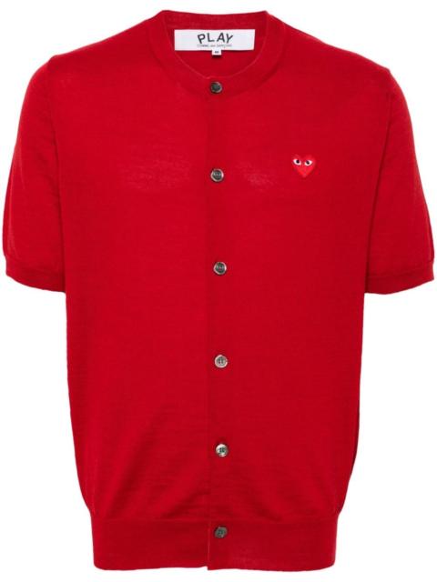 heart-patch wool cardigan