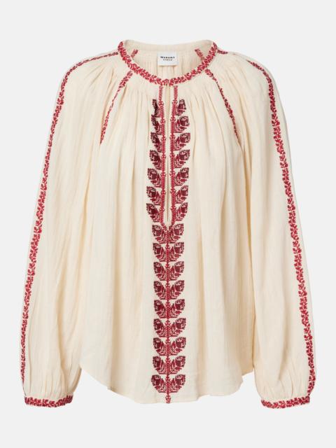 Lena embroidered cotton blouse