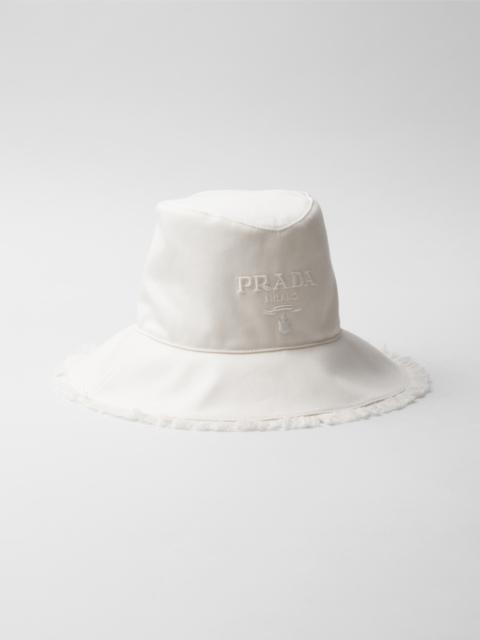Wide-brimmed drill bucket hat