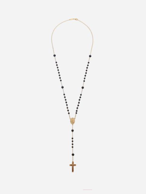 Sicily Rosary Necklace 18-carat yellow gold and black jades