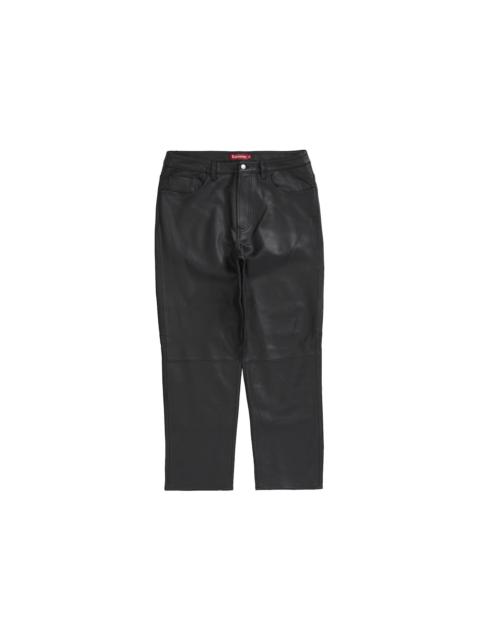 Supreme Leather 5-Pocket Jean Black