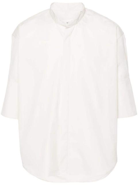 band-collar cotton shirt