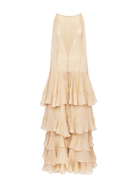 TIERED MAXI DRESS IN SILK GEORGETTE