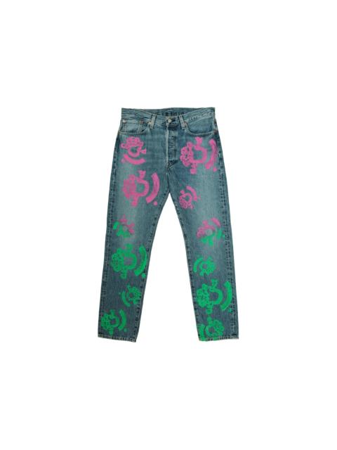 Denim Tears Bstroy Tears 501 Light Wash Jean Pink/Green