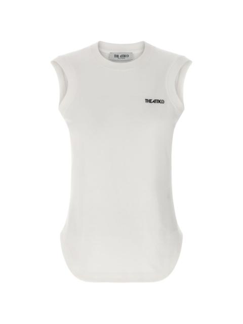 logo-embroidery crew neck top