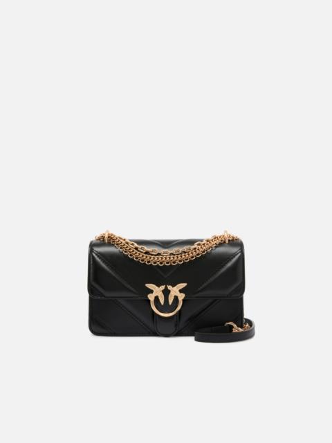 MINI LOVE BAG ONE SHOULDER BAG IN CHEVRON LEATHER AND NAPPA WITH TRIPLE CHAIN