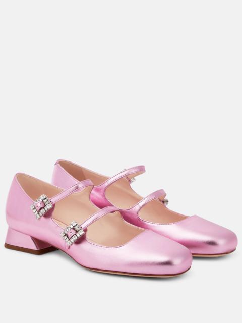 Mini Très Vivier leather Mary Jane pumps