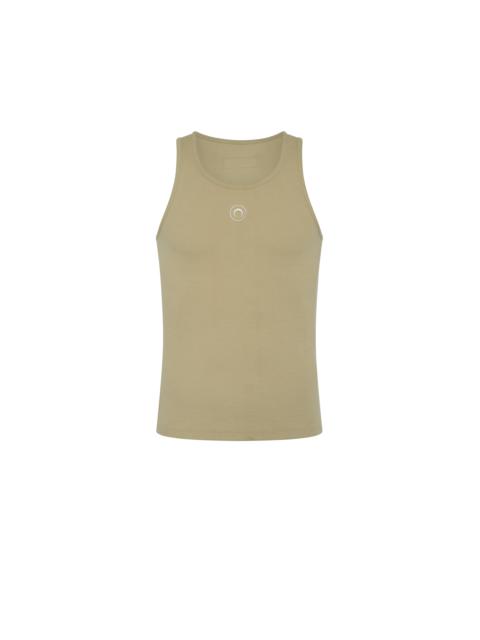 MOON LOGO RIBBED JERSEY TANK TOP ORGANIC COTTON