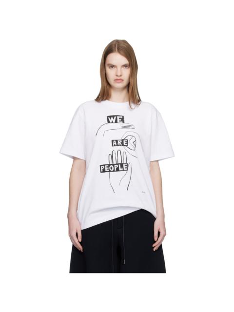 White 'geoff sacai' Print T-shirt