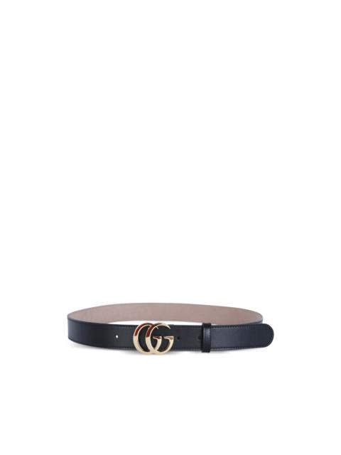 interlocking buckle leather belt