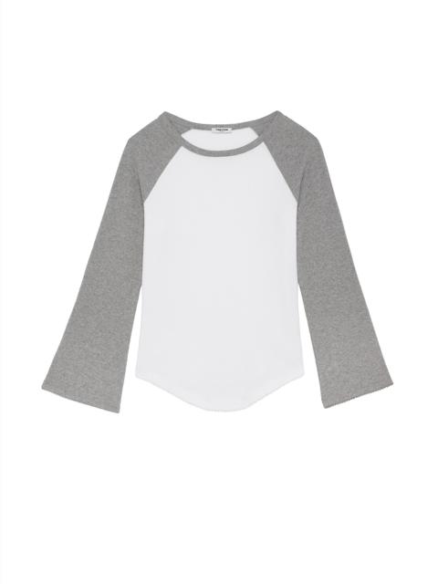 The Raglan: Cotton Jersey White/ Grey