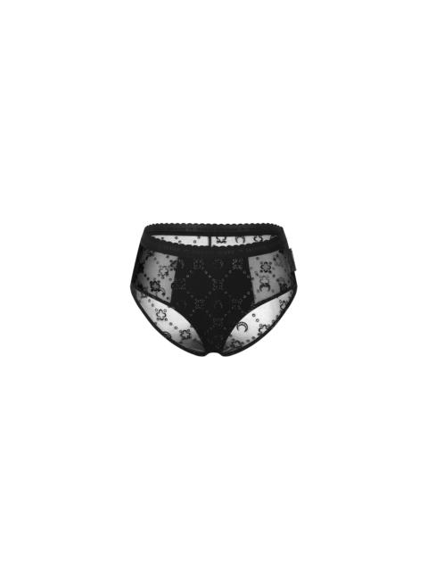 Moonogram Mesh Flock Glitter Brief