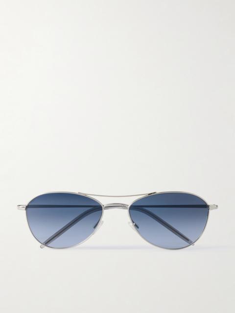 Aero Ii Aviator-style Silver-tone Sunglasses