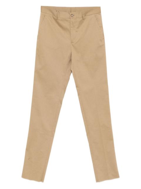 raw-edge cotton trousers