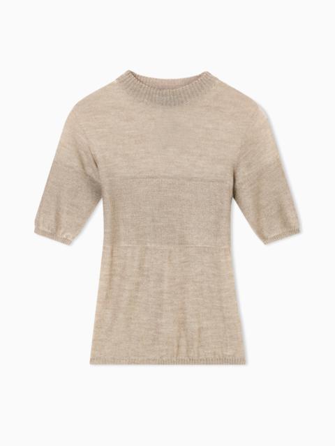 SHORT-SLEEVED CASHMERE AND SILK JUMPER