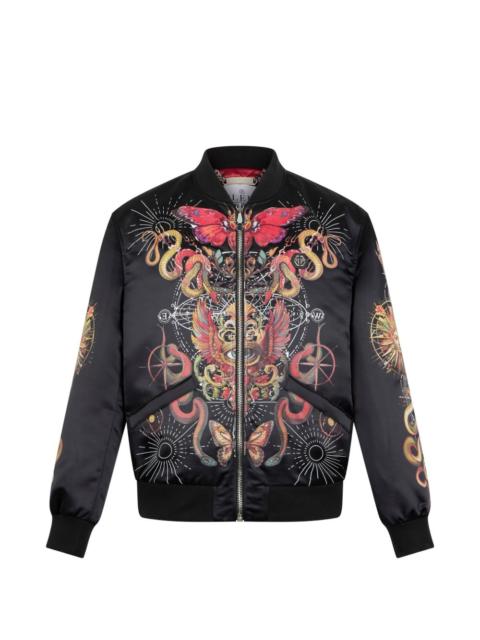 skull-print bomber jacket