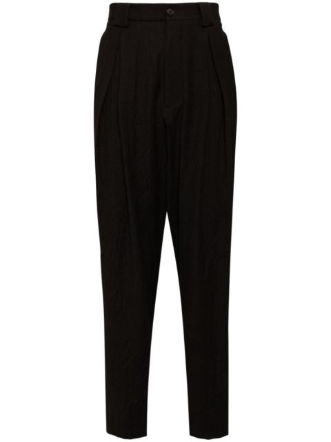 single-pleat flannel trousers