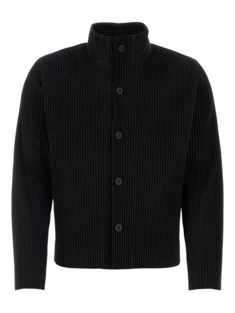 pleated button-up jacket
