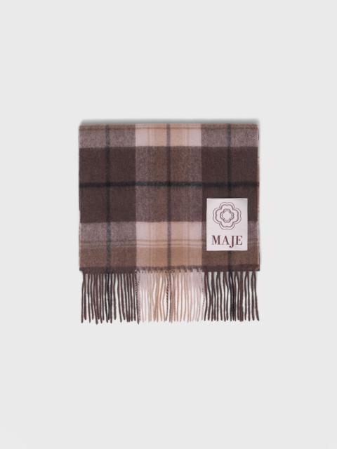 Wool check scarf