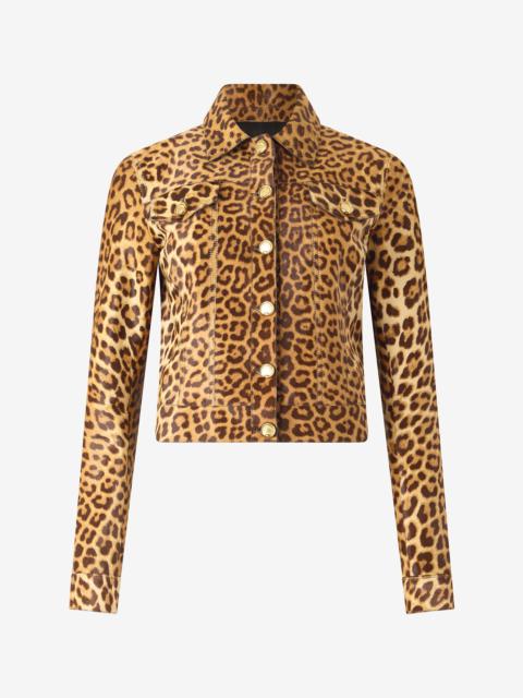 Leather Jacket With Leopard Skin Print