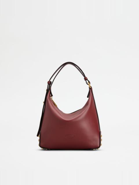 METAL DOTS MINI BAG IN LEATHER - RED