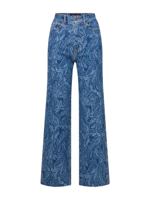 TAYLOR PAISLEY PRINTED WIDE-LEG JEAN