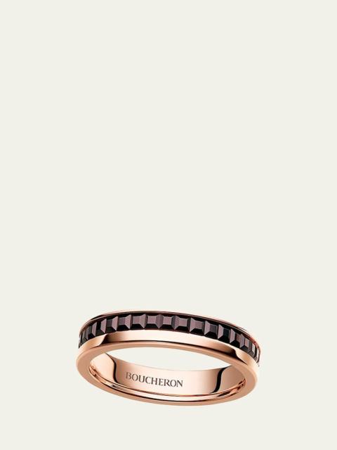 Quatre Follies 18k Pink Gold and Brown PVD Wedding Band Ring